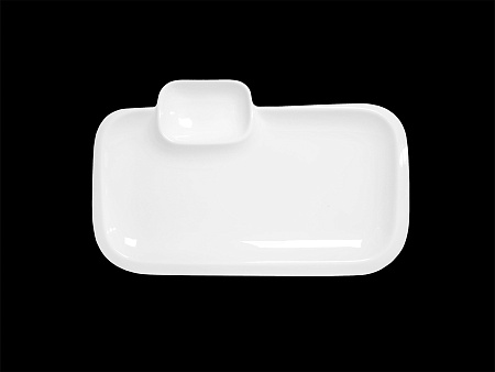 Блюдо прямоугольное с соусником 250х170 мм Royal White /6/24/