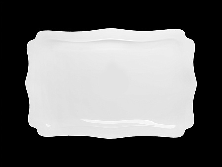 Блюдо прямоугольное с волнистным краем 360х250 мм Royal White /4/12/